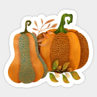 Leopard pumpkin fall design Sticker